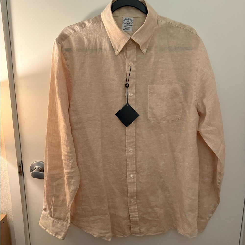 Brooks Brothers Light Tan Casual Button-Down Shirt